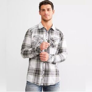 BKE Plaid Athletic Shirt Black/White XXXL. Great Condition.